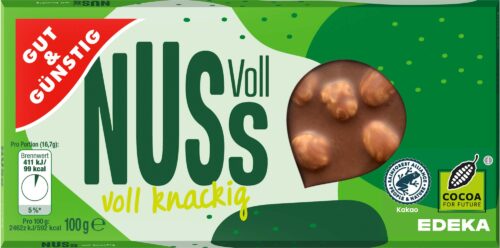 Gut & Günstig Vollmilch ganze Nuss 100g