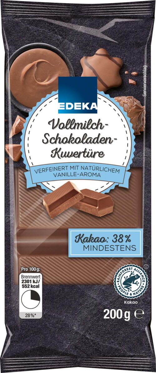 EDEKA Vollmich Schokoladen Kuvertüre 200g