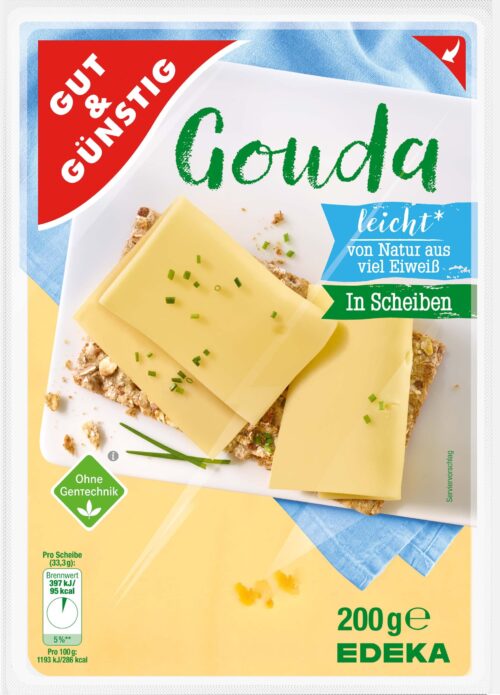 Gut & Günstig Gouda leicht in Scheiben 30% 200g