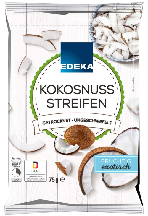 4311501647127 EDEKA Kokosstreifen, getrocknet, ungeschwefelt 75g