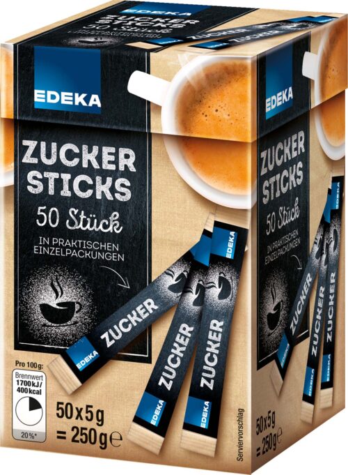 EDEKA Zucker Sticks 50 x 5g