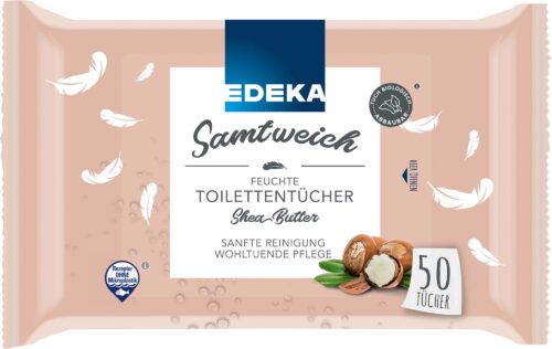 EDEKA Samtweich Feuchte Toilettentücher Sheabutter 50 Blatt