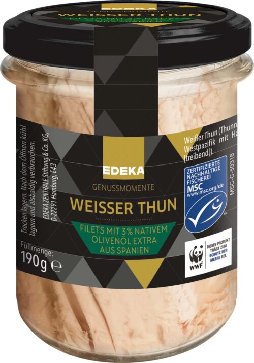EDEKA Genussmomente Weißer Thun Filets in Olivenöl 190g