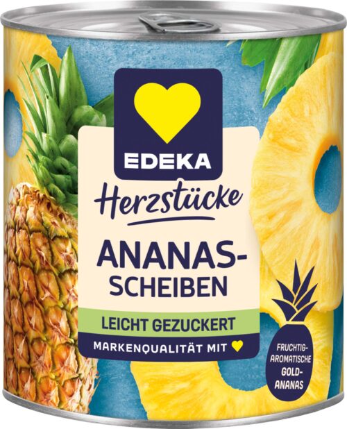 EDEKA Herzstücke Ananas ganze Scheiben 836g