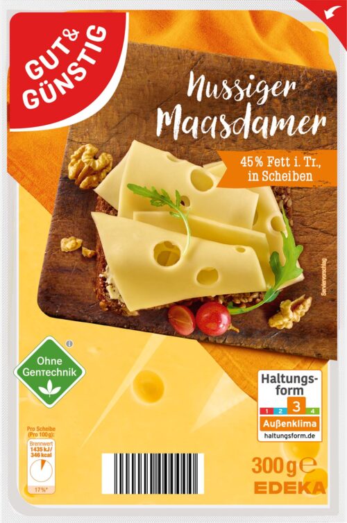 Gut & Günstig Maasdamer in Scheiben 45% 300g