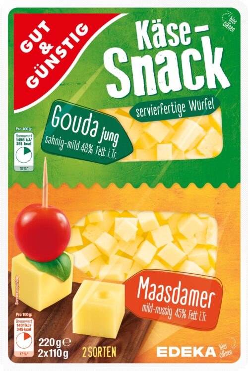 Gut & Günstig Gouda Maasdamer 45% 2x110g
