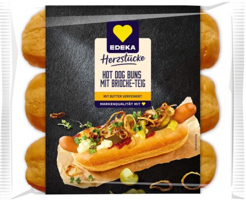 EDEKA Herzstücke Hot Dog Buns mit Brioche Teig 6ST 270g