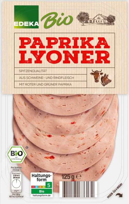 EDEKA Bio Paprika-Lyoner 125g