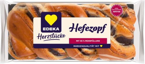 EDEKA Herzstücke Hefezopf mit Mohnfüllung 440g