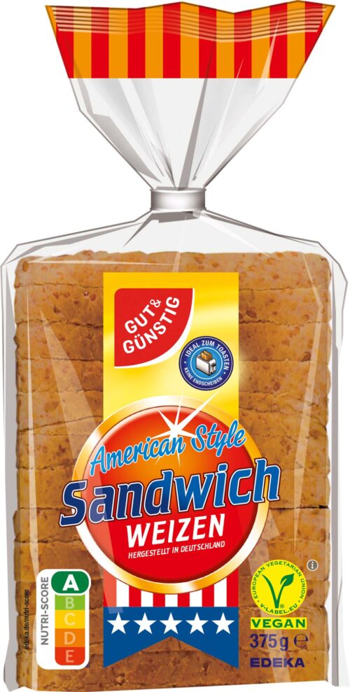 Gut & Günstig Sandwich Toast Weizen 375g