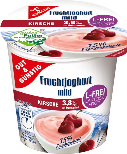 Gut & Günstig Fruchtjoghurt Laktosefrei Kirsche 150g