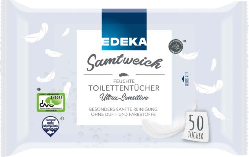 EDEKA Samtweich Feuchte Toilettentücher Ultra Sensitive 50 Blatt