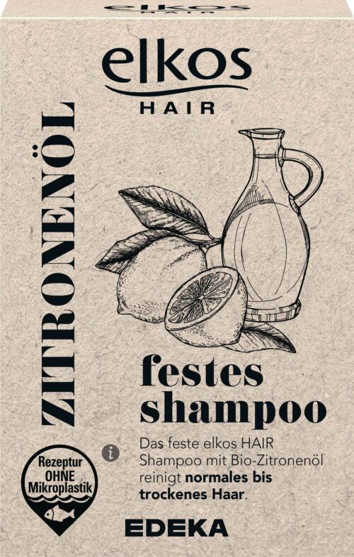 EDEKA elkos Festes Shampoo mit Bio-Zitronenöl 65g