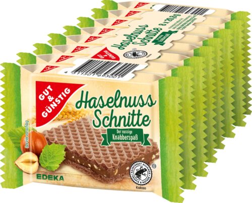 Gut & Günstig Haselnuss-Schnitte 8x20,8g