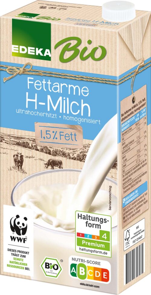 EDEKA Bio Fettarme H-Milch 1l
