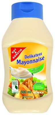 Gut & Günstig Delikatess Mayonnaise Kopfstandflasche 500ml