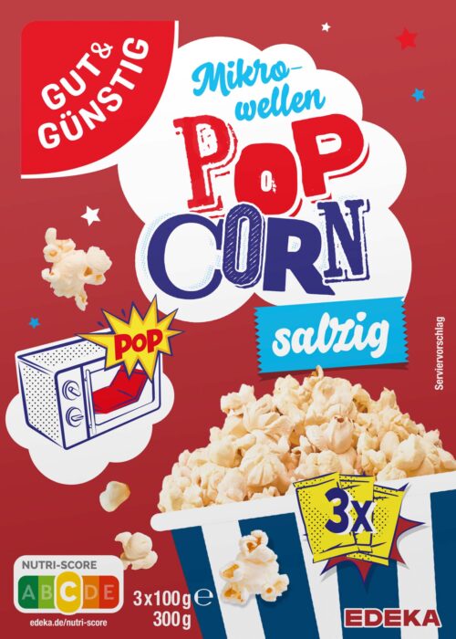 Gut & Günstig Mikrowellen Popcorn salzig 3x100g