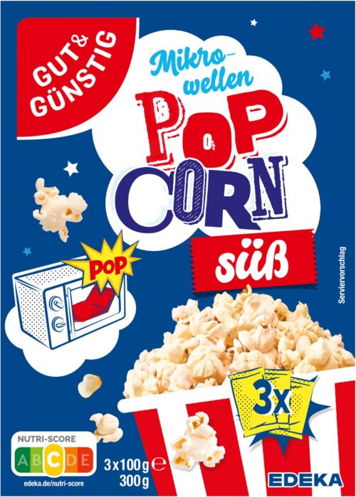Gut & Günstig Mikrowellen Popcorn süß 3x100g