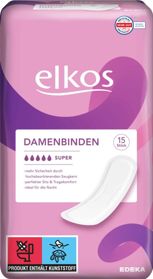 EDEKA elkos Damenbinden Super 15ST