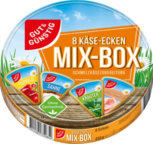 Gut & Günstig Schmelzkäse Ecken Mix 52% 250g