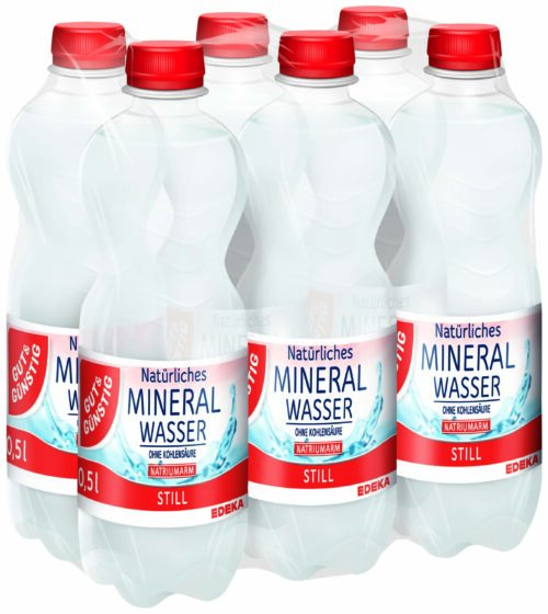 Gut & Günstig Mineralwasser Still 6x0,5l