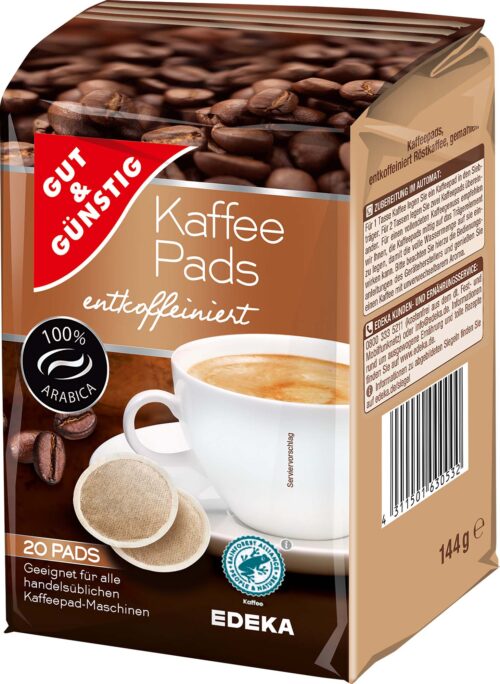 Gut & Günstig Kaffeepads entkoffeiniert 20St 144g