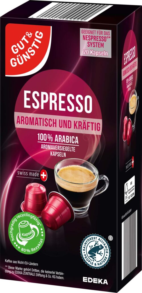 Gut & Günstig Kaffeekapseln Espresso 20St 104g