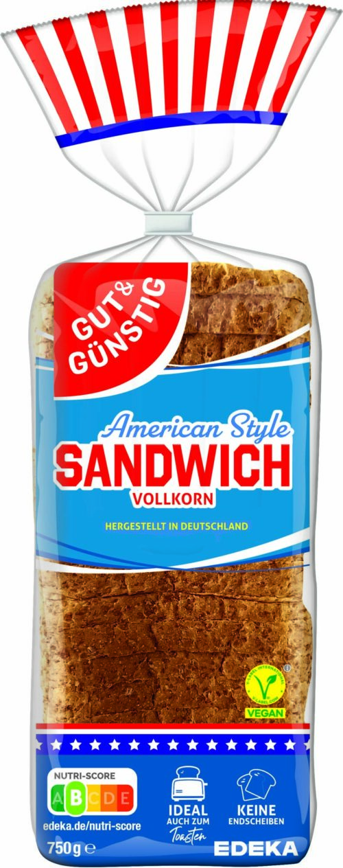 Gut & Günstig Sandwich-Toast Vollkorn 750g
