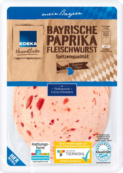 EDEKA Heimatliebe Fleischwurst mit Paprika 80g