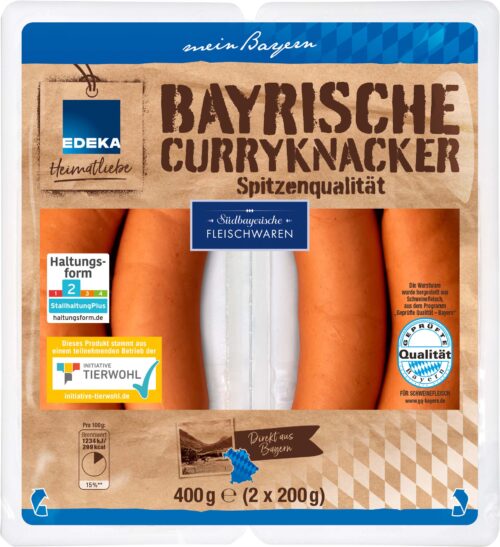 EDEKA Heimatliebe Bayrische Curryknacker 2x200g