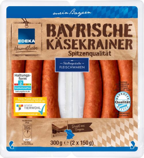 EDEKA Heimatliebe Bayrische Käsekrainer 2x150g
