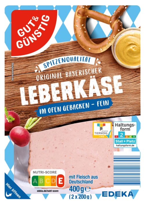 Gut & Günstig Leberkäse dicke Scheiben 2x200g