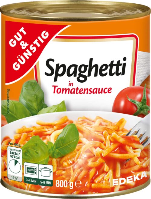 Gut & Günstig Spaghetti in Tomatensauce 800g