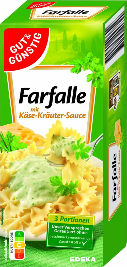 Gut & Günstig Farfalle Käse Kräuter Sauce 265g