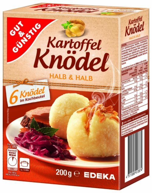 Gut & Günstig Kartoffel Knödel halb halb im Kochbeutel 200g