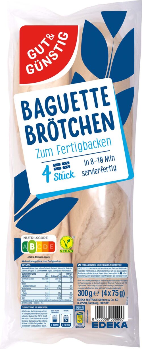 Gut & Günstig Baguette Brötchen 300g
