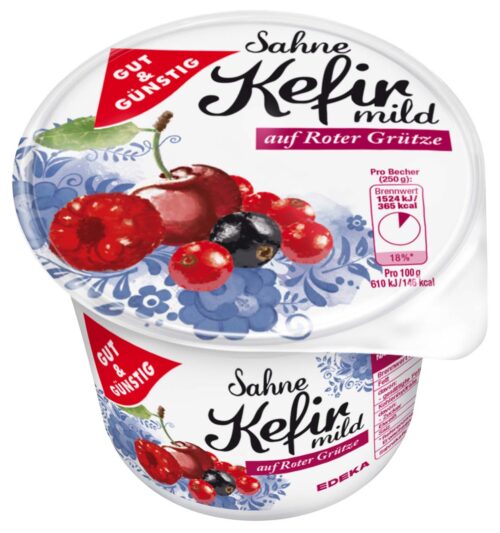 Gut & Günstig Sahne Kefir auf rote Grütze 250g