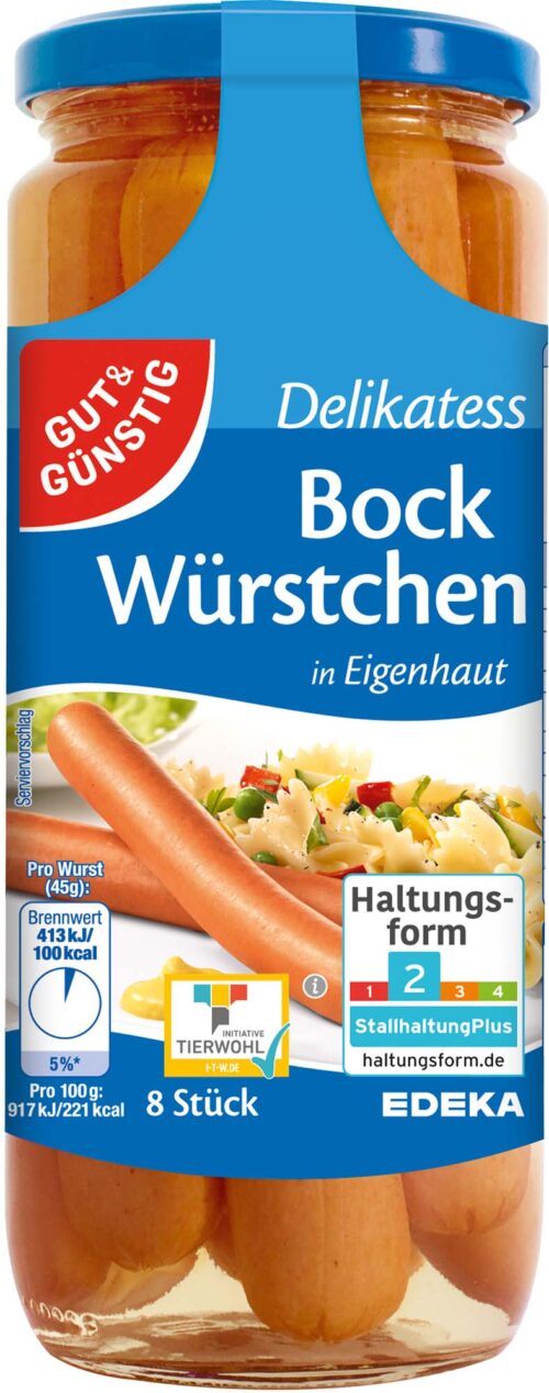 4311596442010 Gut & Günstig Bockwürstchen 8St 530g