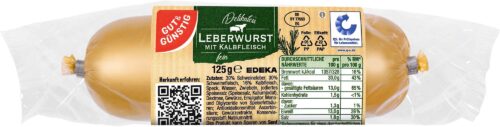 Gut & Günstig Leberwurst mit Kalbfleisch 125g