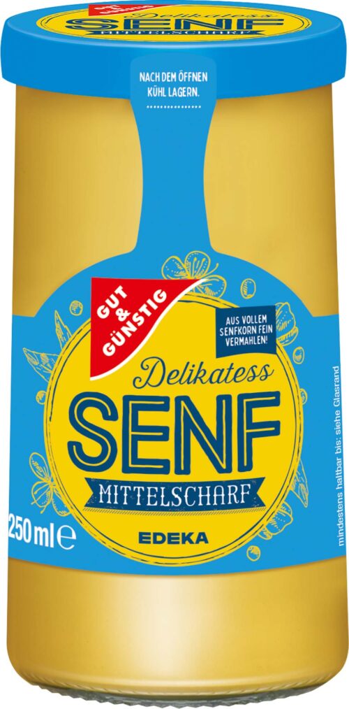 Gut & Günstig Senf mittelscharf Glas 250ml