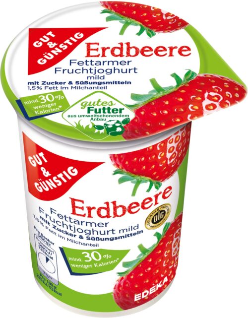 Gut & Günstig Fettarmer Fruchtjoghurt 1,5% Erdbeere 250g