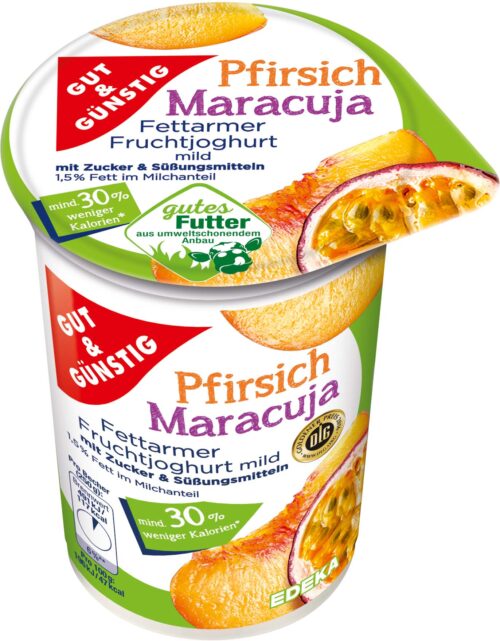 Gut & Günstig Fettarmer Fruchtjoghurt 1,5% Pfirsich-Maracuja 250g