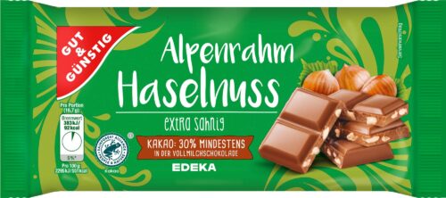 Gut & Günstig Alpenrahm Haselnuss 100g