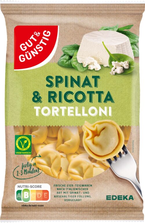 Gut & Günstig Tortelloni Ricotta und Spinat 400g
