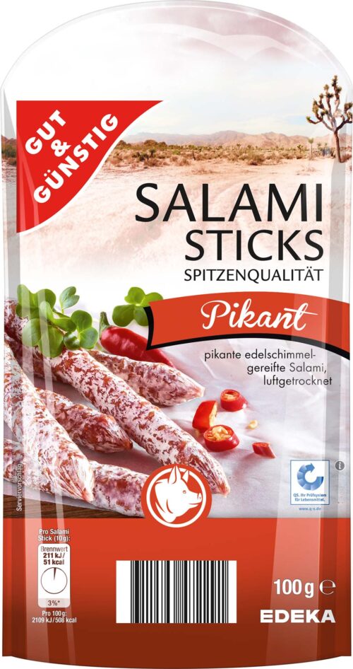 Gut & Günstig Salami Sticks, Pikant 100g