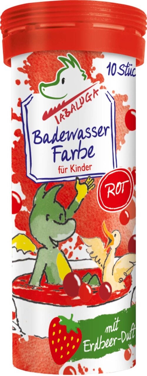 Tabaluga Badewasserfarbe mit Erdbeer-Duft 10ST 45g