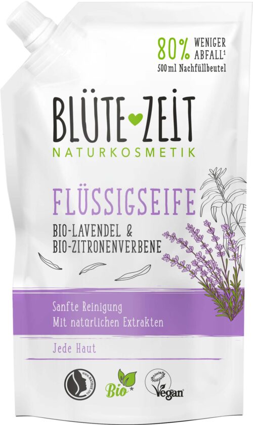BLÜTE-ZEIT Flüssigseife Bio Verbene & Bio Lavendel Nachfüllpack 500ml