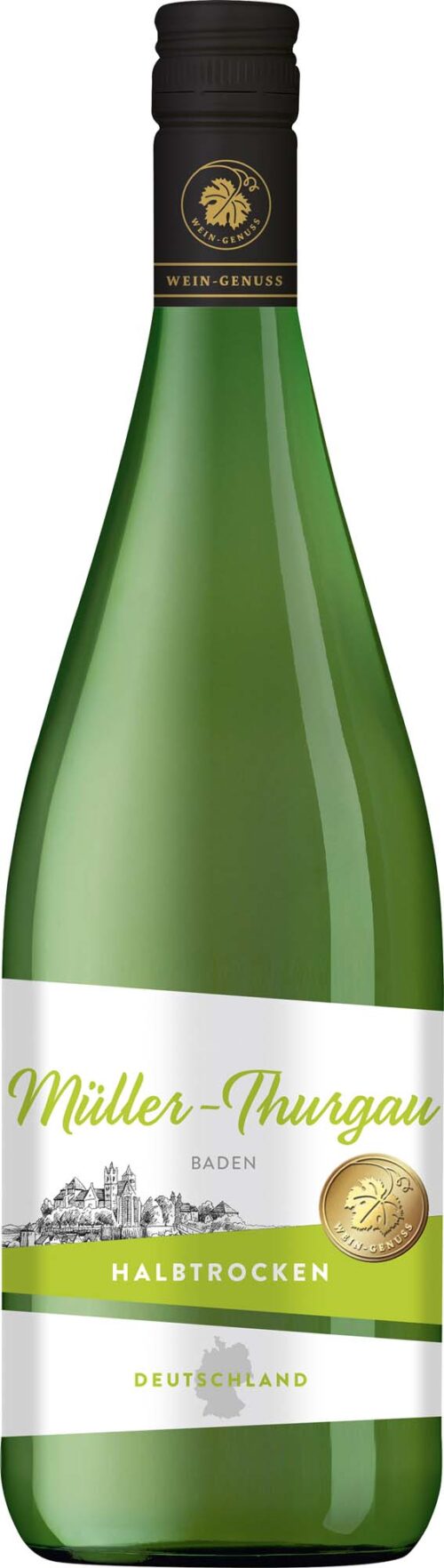 Wein-Genuss Müller Thurgau Baden QbA halbtrocken 1l