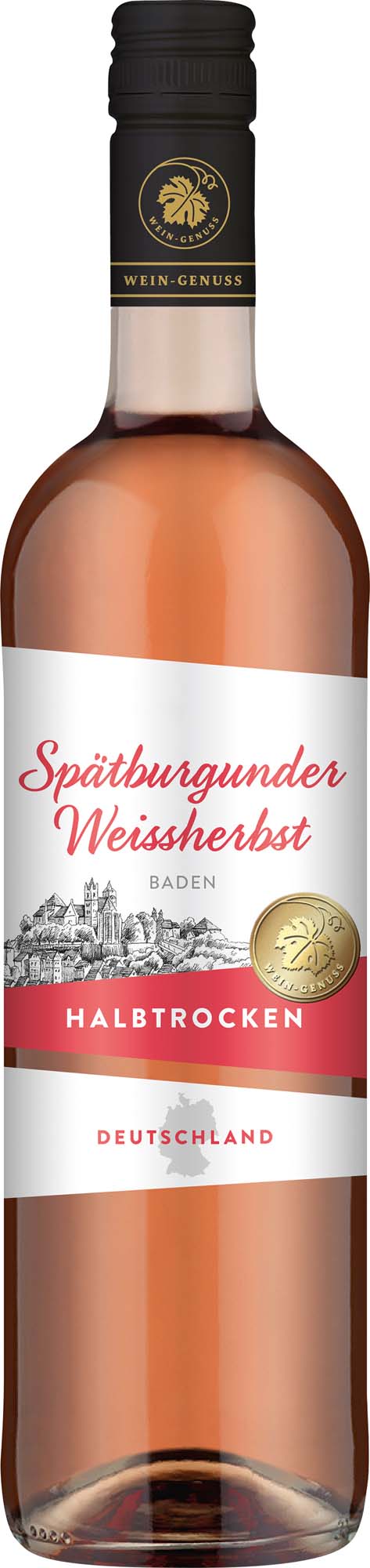 Wein-Genuss Spätburgunder Weissherbst Baden rose QbA 0,75l