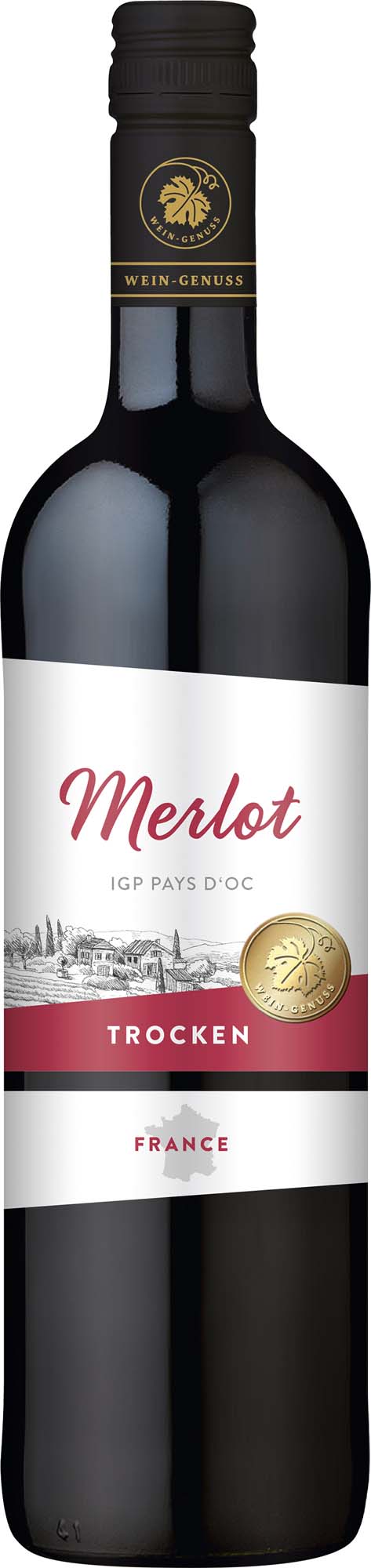 Wein-Genuss Merlot Vin de Pays d´Oc  IGP trocken 0,75l